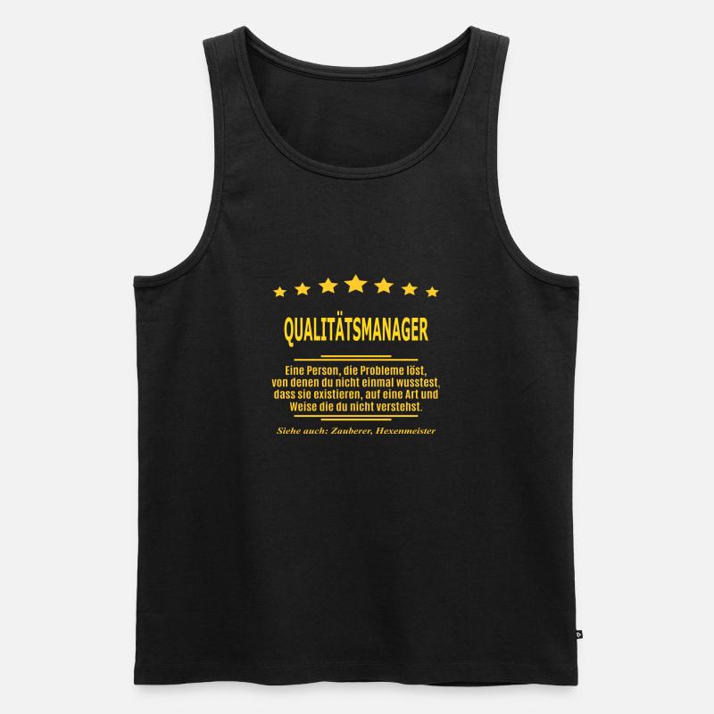 QUALITÄTSMANAGER - Männer Premium Bio Tank Top - Schwarz