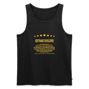SOFTWARE DEVELOPER - Männer Premium Bio Tank Top - Schwarz - Vorne - Michal (187cm)