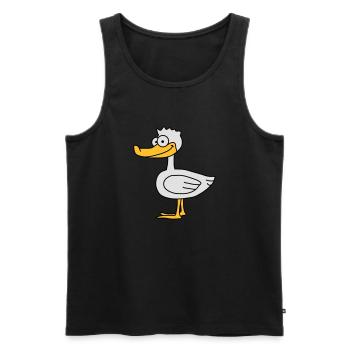 Duck - Men's Premium Organic Tank Top - black - Front - Michal (187cm)