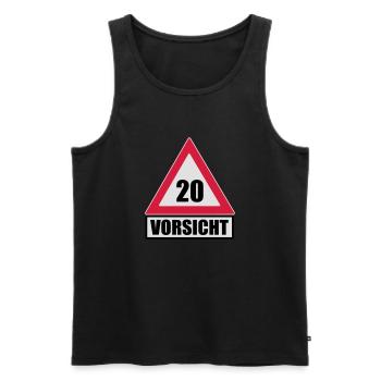 Vorsicht Achtung 20 - Männer Premium Bio Tank Top - Schwarz - Vorne - Michal (187cm)