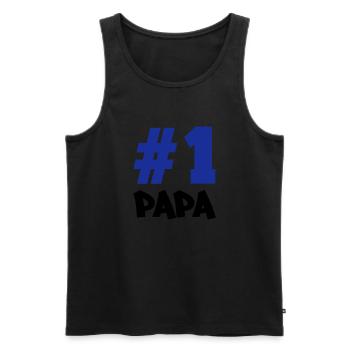 number1_papa02 - Männer Premium Bio Tank Top - Schwarz - Vorne - Michal (187cm)