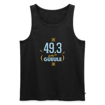 49.3 dans ta gueule - Débardeur bio Premium Homme - noir - Devant - AI Model Male 178 light (178cm)