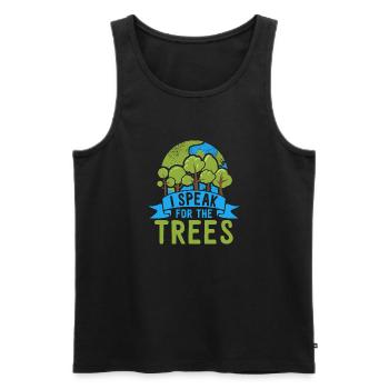 Sensibilisation aux amoureux de la nature Je parle pour les arbres - Débardeur bio Premium Homme - noir - Devant - Michal (187cm)