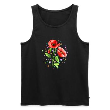 Flowers - Men's Premium Organic Tank Top - black - Front - Michal (187cm)