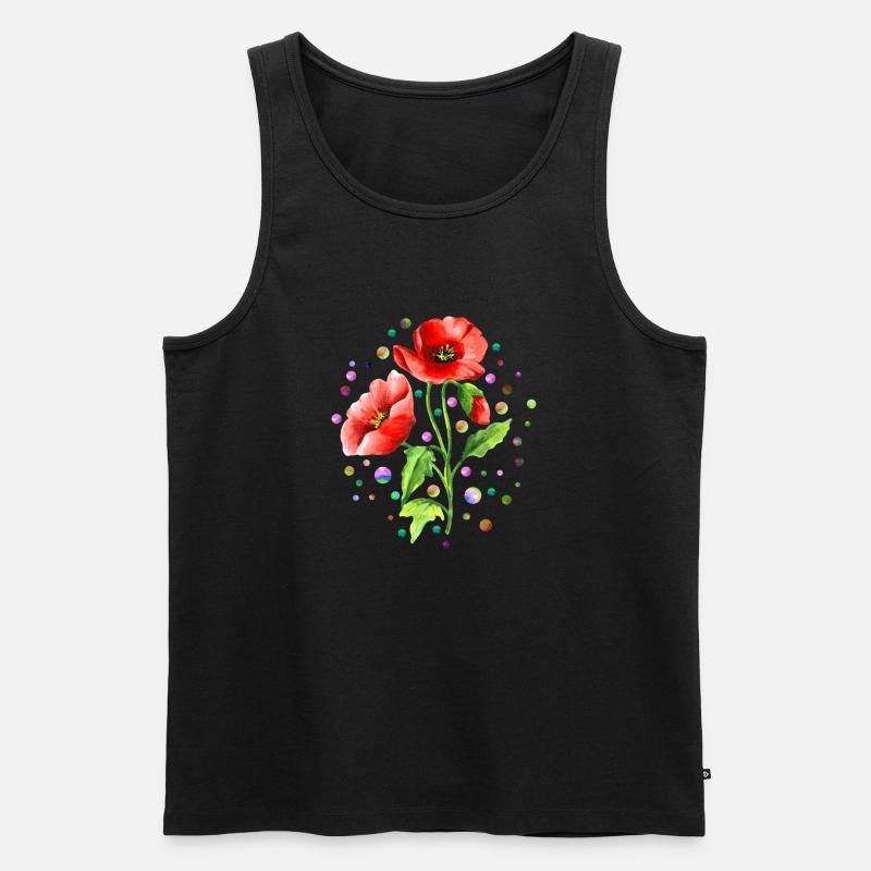 Blumen - Männer Premium Bio Tank Top - Schwarz
