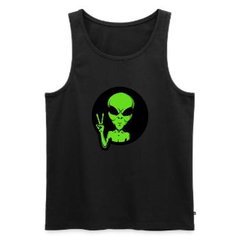 Ufo Alien - Männer Premium Bio Tank Top - Schwarz - Vorne - AI Model Male 178 light (178cm)