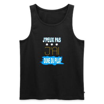 J'peux pas - j'ai Dune du Pilat - Débardeur bio Premium Homme - noir - Devant - AI Model Male 178 light (178cm)