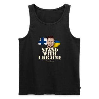 Ukraine Suomi Stand avec l’Ukraine - Débardeur bio Premium Homme - noir - Devant - Michal (187cm)