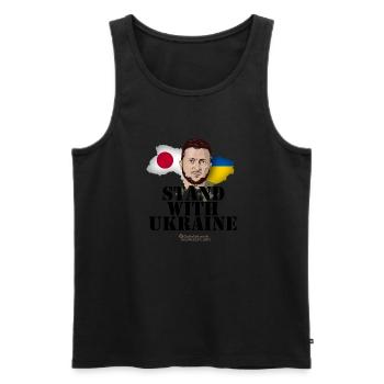 Ukraine T-Shirt Design Japan Selenskyj - Männer Premium Bio Tank Top - Schwarz - Vorne - AI Model Male 178 light (178cm)