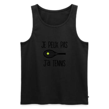 Tennis Fun 🎾 T-shirt - Männer Premium Bio Tank Top - Schwarz - Vorne - Michal (187cm)