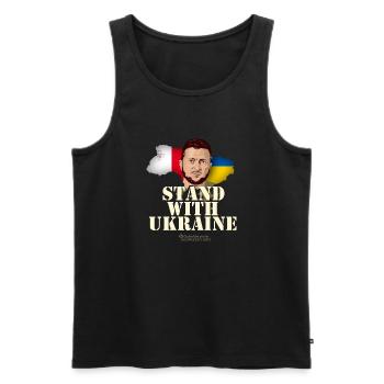 Ukraine Malta T-Shirt Design - Männer Premium Bio Tank Top - Schwarz - Vorne - Michal (187cm)
