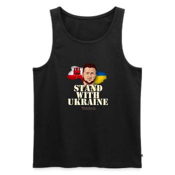 Gibraltar Stand with Ukraine - Männer Premium Bio Tank Top - Schwarz - Vorne - AI Model Male 178 light (178cm)
