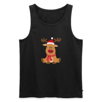 Cute Christmas Reindeer - Men's Premium Organic Tank Top - black - Front - AI Model Male 178 light (178cm)