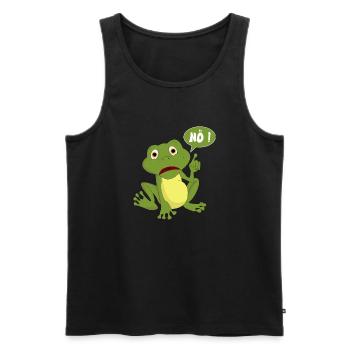 Heute mal Nö ! Lustiges T-Shirt mit Frosch Design - Männer Premium Bio Tank Top - Schwarz - Vorne - Michal (187cm)
