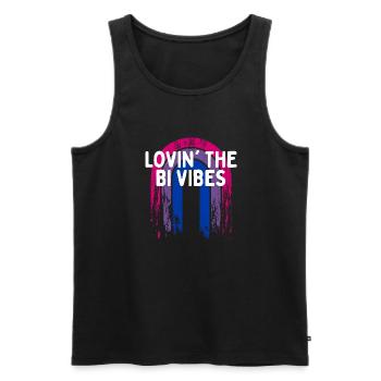Lovin' the Bi Vibes Bisexuel LGBTQ Bi Pride LGBT - Débardeur bio Premium Homme - noir - Devant - Michal (187cm)