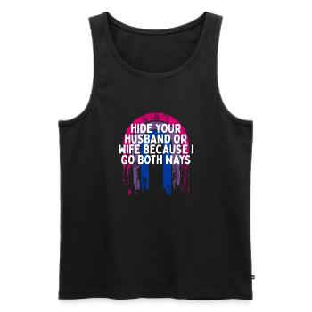 Je vais dans les deux sens Bisexuel LGBTQ Bi Pride Sarcastique - Débardeur bio Premium Homme - noir - Devant - Michal (187cm)