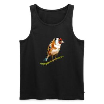 Bunter Vogel - Männer Premium Bio Tank Top - Schwarz - Vorne - Michal (187cm)