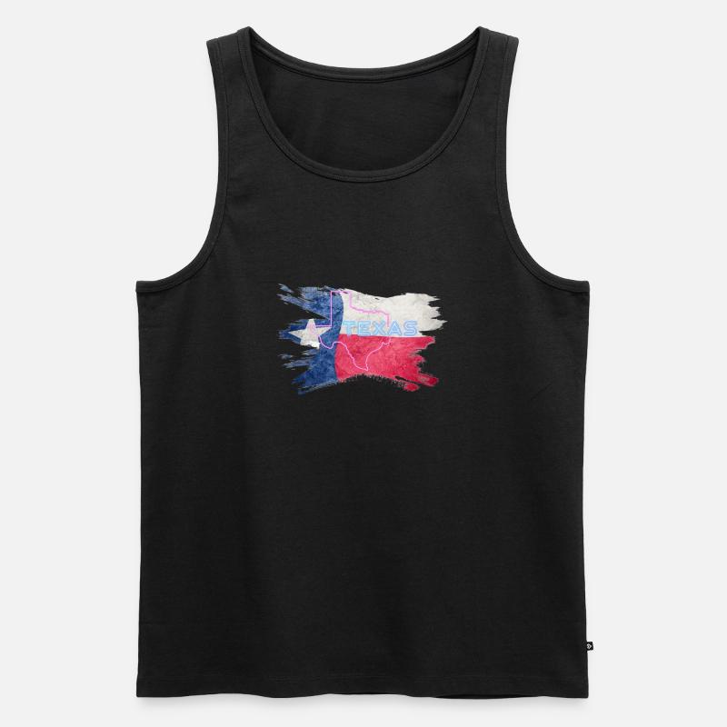 Texas, USA, - Männer Premium Bio Tank Top - Schwarz