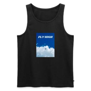 Fly high. Print with realistic photo. - Men's Premium Organic Tank Top - black - Front - AI Model Male 178 light (178cm)