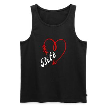bébé cœur - Débardeur bio Premium Homme - noir - Devant - Michal (187cm)