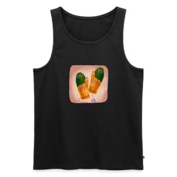 gestrickte Handschuhe - Männer Premium Bio Tank Top - Schwarz - Vorne - Michal (187cm)
