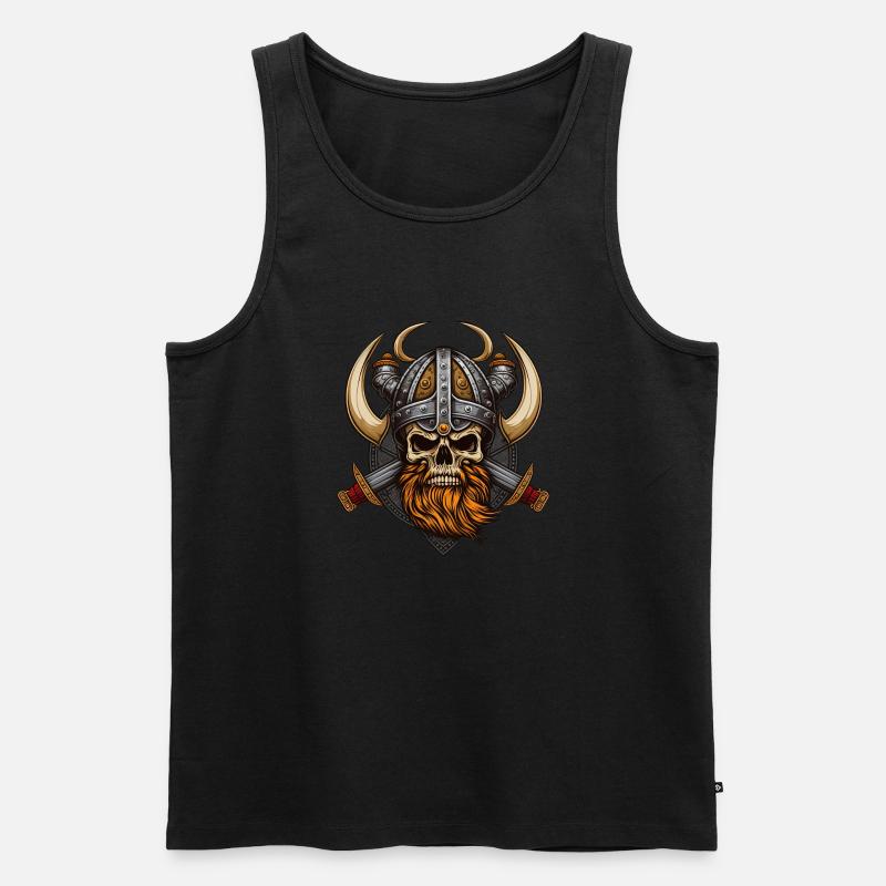 Walhalla Wikinger-Skelett - Geist eines Wikingers - Männer Premium Bio Tank Top - Schwarz