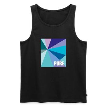 Pure Géométrie - Tons Bleus - Débardeur bio Premium Homme - noir - Devant - Michal (187cm)
