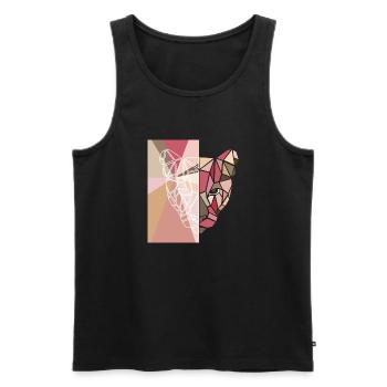 Tête de Tigre Géométrie - Rose - Débardeur bio Premium Homme - noir - Devant - Michal (187cm)