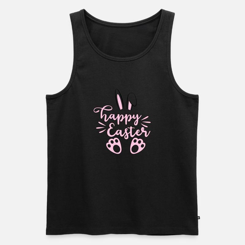 Happy Easter - Männer Premium Bio Tank Top - Schwarz