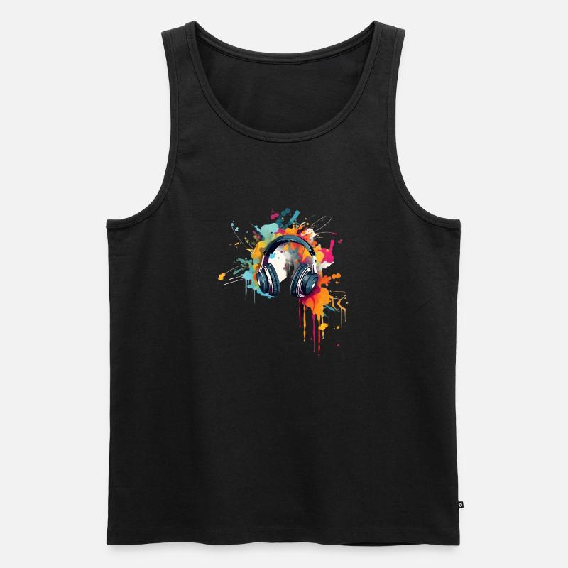 Farbenfrohe Klänge - Männer Premium Bio Tank Top - Schwarz