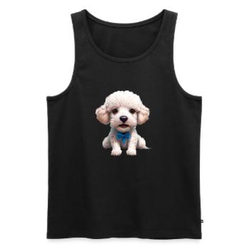 Hundeliebe Pudel Hundehalter Pudelwelpe Hundewelpe - Männer Premium Bio Tank Top - Schwarz - Vorne - Michal (187cm)