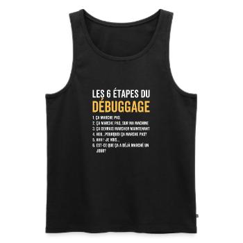 Cadeau Informatique Rigolo pour Programmeur - Débardeur bio Premium Homme - noir - Devant - Michal (187cm)