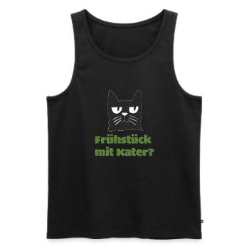 frühstück mit kater - Männer Premium Bio Tank Top - Schwarz - Vorne - AI Model Male 178 light (178cm)
