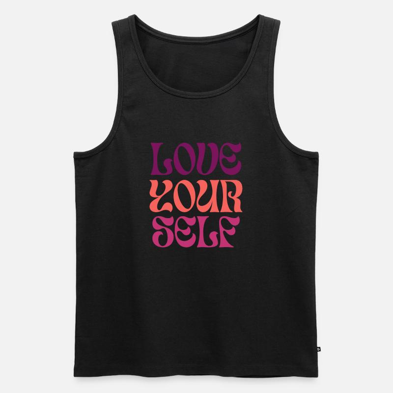 sich selbst lieben - Männer Premium Bio Tank Top - Schwarz