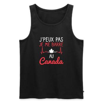 Je peux pas cadeau voyage au canada homme femme - Débardeur bio Premium Homme - noir - Devant - AI Model Male 178 light (178cm)