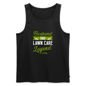 Husband dad lawn care legend funny gift gardener - Débardeur bio Premium Homme - noir - Devant - Michal (187cm)