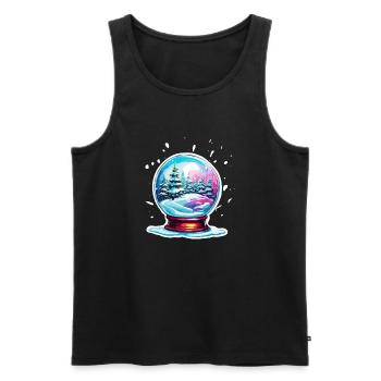 Snow Globe / Winter Magic / Snow / Souvenir - Men's Premium Organic Tank Top - black - Front - AI Model Male 178 light (178cm)