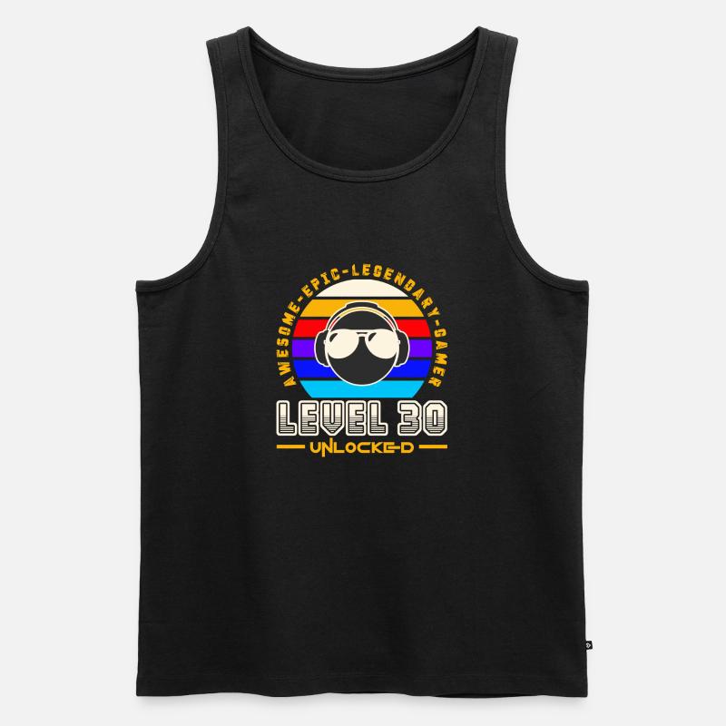 Stufe 30 - Männer Premium Bio Tank Top - Schwarz
