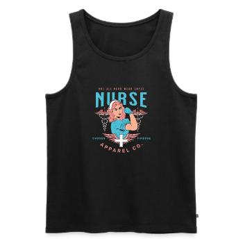 Krankenschwester "Nurse" Superheld - Männer Premium Bio Tank Top - Schwarz - Vorne - Michal (187cm)