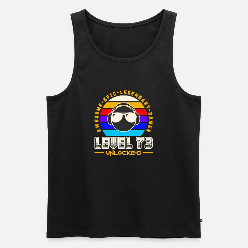 Stufe 73 - Männer Premium Bio Tank Top - Schwarz