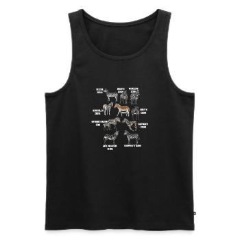 Arten von Zebras Liste Zebrarassen Tierliebhaber - Männer Premium Bio Tank Top - Schwarz - Vorne - AI Model Male 178 light (178cm)