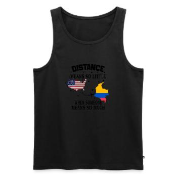 Distanz bedeutet so wenig, wenn jemand viel bedeutet - Männer Premium Bio Tank Top - Schwarz - Vorne - AI Model Male 178 light (178cm)