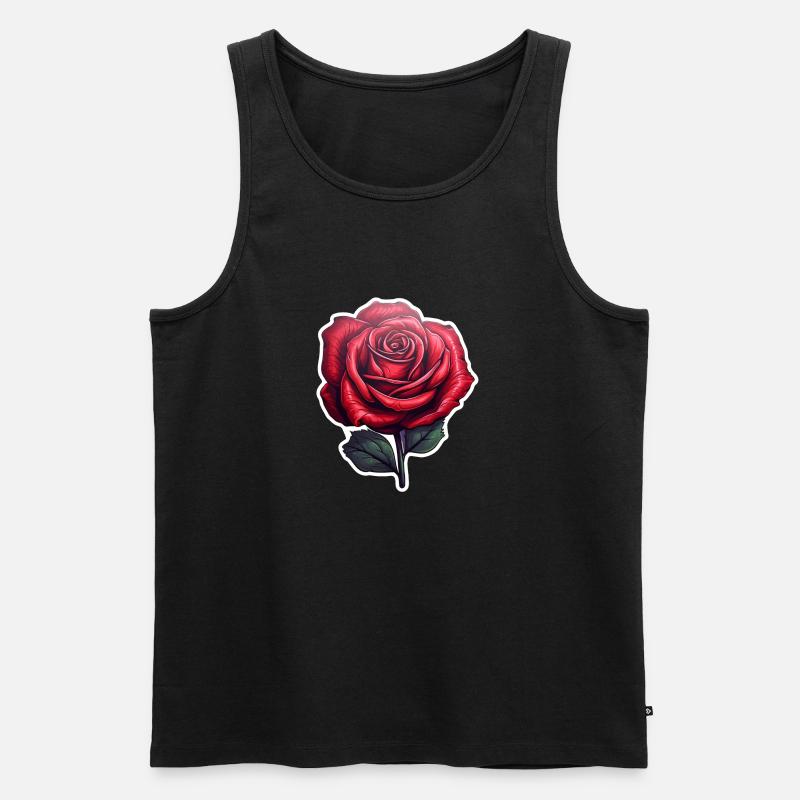 Rose rot - Männer Premium Bio Tank Top - Schwarz
