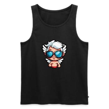 Cupid / Love / Arrow / Heart / Valentine's Day - Men's Premium Organic Tank Top - black - Front - AI Model Male 178 light (178cm)
