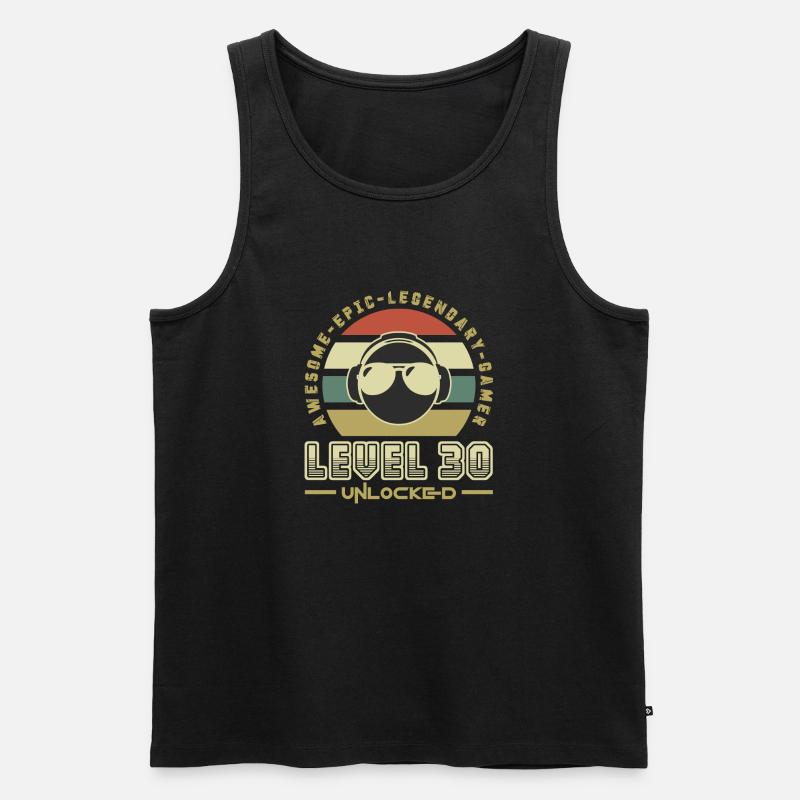 Stufe 30 - Männer Premium Bio Tank Top - Schwarz