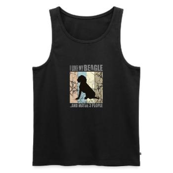 ICH MAG MEINEN BEAGLE und vielleicht 3 Personen - Männer Premium Bio Tank Top - Schwarz - Vorne - Michal (187cm)