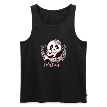 Panda Lover I Mama Panda And Cub Mother's Day - Männer Premium Bio Tank Top - Schwarz - Vorne - Michal (187cm)