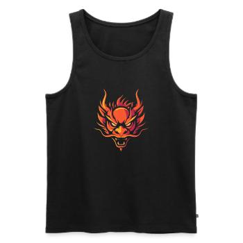 tête de dragon chinois - Débardeur bio Premium Homme - noir - Devant - AI Model Male 178 light (178cm)