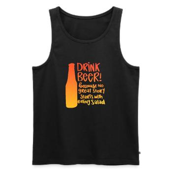 Drink Beer - Männer Premium Bio Tank Top - Schwarz - Vorne - Michal (187cm)