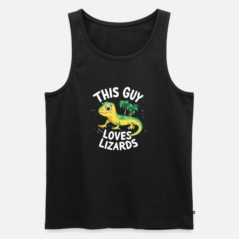 This Guy Loves Lizards - Männer Premium Bio Tank Top - Schwarz